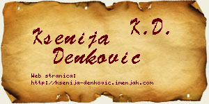 Ksenija Denković vizit kartica